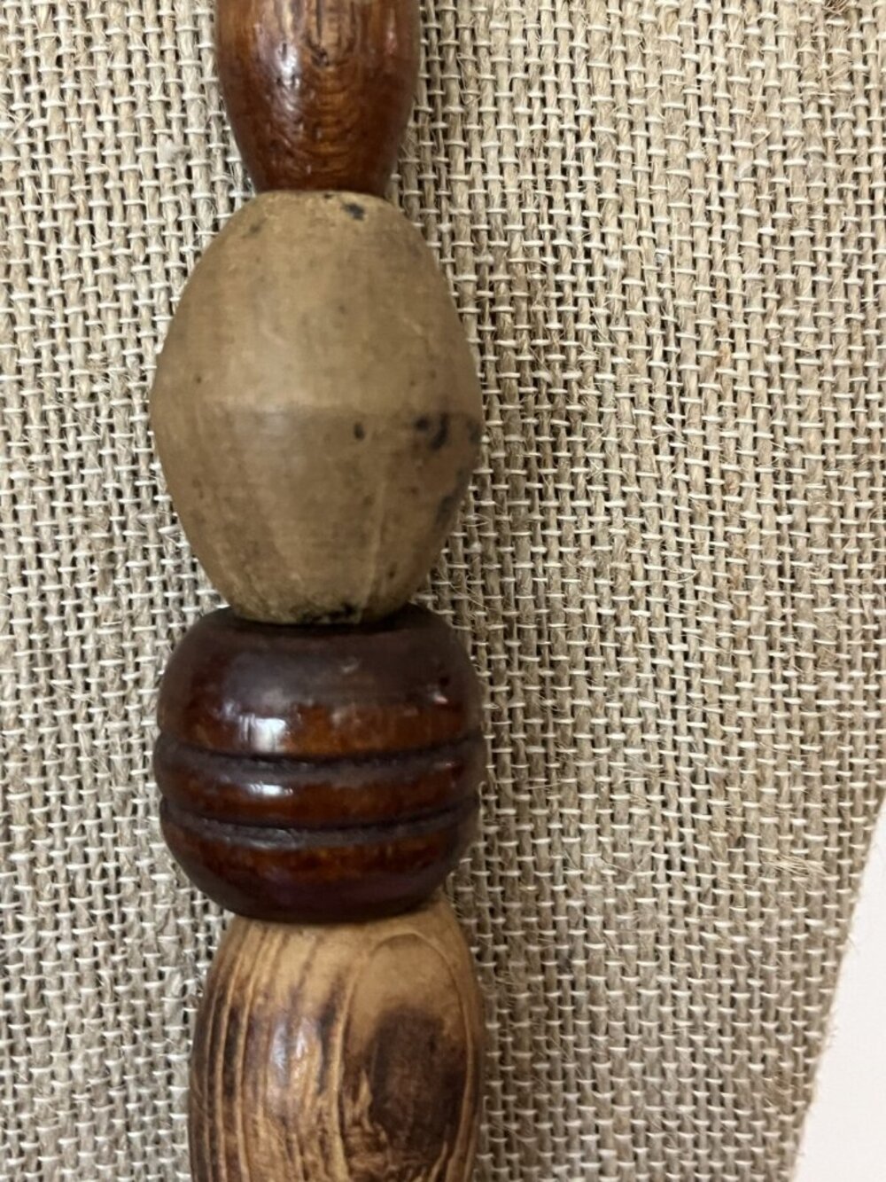 Chunky Wooden Beaded Necklace With Varied Shapes & Natural Tones For Women - Picture 4 of 5
